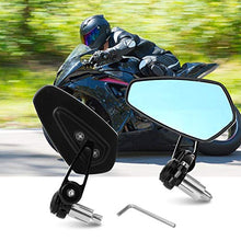 Carica l&#39;immagine nel visualizzatore di Gallery, Yizhet Universale 7/8&quot; 22mm Specchio Moto, Retrovisore CNC Alluminio Nero - Ilgrandebazar