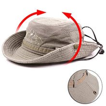 Carica l&#39;immagine nel visualizzatore di Gallery, Obling Cappello estivo, unisex, a tesa larga, protegge dai raggi UV, Khaki