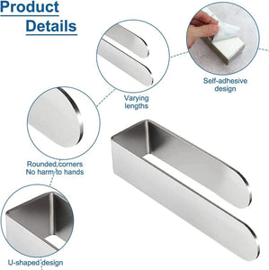 Due pezzi 20cm +30cm Portasciugamani Adesivo, HASA zone Senza Trapano Set Porta Asciugamani Bagno con Acciaio Inox SUS 304