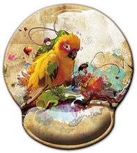 Carica l'immagine nel visualizzatore di Gallery, Jahosin, tappetino per mouse con supporto per il polso, ergonomico in memory foam, base in gomma antiscivolo per computer e ufficio (25 x 23 cm) 25x23 uccello