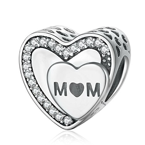 Ciondolo di tributo alla mamma, in argento Sterling 925 con zirconia cubica,... - Ilgrandebazar