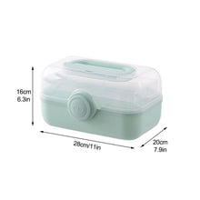 Carica l'immagine nel visualizzatore di Gallery, Cestino Portaoggetti in Plastica per Pronto Soccorso, Contenitore per Armadietto dei Medicinali in Plastica con Scomparti e Serratura, Organizzatore Trasparente per Kit di Pronto Soccorso di(verde)