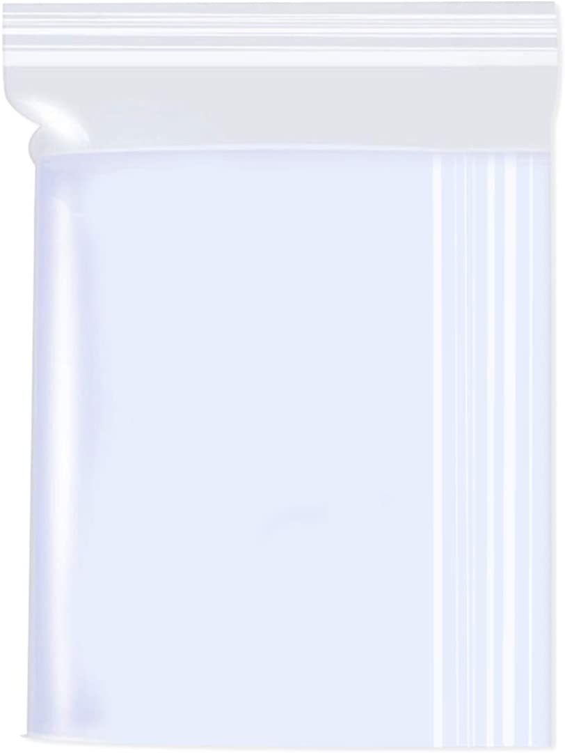 Gudotra 100pz-12x17cm Sacchetti Plastica Trasparenti Risigillabili con Zip Chiusura a Cerniera Riutilizzabile Spesso Bustine per Alimentari (12x17cm, 100 Pezzi)