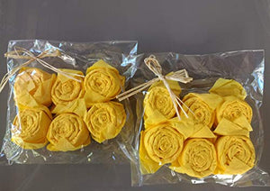 Tovaglioli Rosa in giallo, set da 12, per la compleanno, matrimono. - Ilgrandebazar