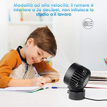 Carica l'immagine nel visualizzatore di Gallery, SIMBR Ventilatore USB Mini Portatile da Tavolo Ultrasilenzioso con Due...
