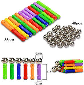 Morkka Bastoncini magnetici, magnetici e Sfere 136PCS, 136PCS