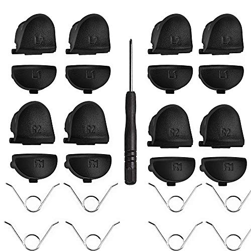 Mein HERZ 4 Pack Ricambi Joystick PS4 Ricambio Kit Tasti Esterni R1 R2 L1 L2...