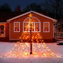Carica l&#39;immagine nel visualizzatore di Gallery, Luci dell&#39;albero di Natale con anello, luci dell&#39;albero di Natale 400 LED 16 fili LED catena di luce, luce di Natale rete albero tenda LED albero mantello per la decorazione di Natale interno esterno…