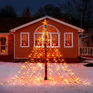 Luci dell'albero di Natale con anello, luci dell'albero di Natale 400 LED 16 fili LED catena di luce, luce di Natale rete albero tenda LED albero mantello per la decorazione di Natale interno esterno…