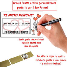 Carica l&#39;immagine nel visualizzatore di Gallery, Gratta E Vinci Personalizzato Degli Innamorati Horus Ti Amo Perchè 2 - Ilgrandebazar
