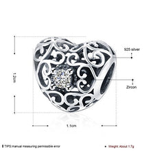 Carica l&#39;immagine nel visualizzatore di Gallery, HMILYDYK, charm a forma di cuore in argento sterling con cristalli Swarovski... - Ilgrandebazar