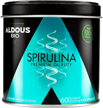 Carica l'immagine nel visualizzatore di Gallery, 600 Compresse di Spirulina BIO | 3000mg di Alga Spirulina per dose | Saziante 100% Naturale - Detox Bio | Spirulina Bio Compresse | Energia - Sistema Immunitario | Proteine Vegane | Senza Plastica