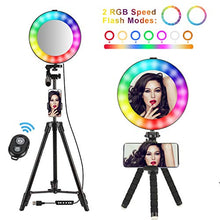Carica l'immagine nel visualizzatore di Gallery, Rainbow Selfie RingLight 14RGB Colori 8"RGB Ring Light, Light
