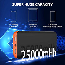 Carica l&#39;immagine nel visualizzatore di Gallery, Powerbank 25000mAh, Power Bank Ricarica Rapida, Caricabatterie nero arancione