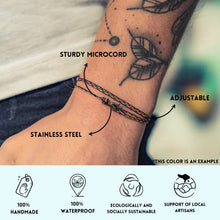 Carica l'immagine nel visualizzatore di Gallery, Bracciale Sottile Da Uomo e Donna Con Chiusura a Clip Fatta a Mano - Gioielli Da Surfista - Bracciale In Tessuto Minimalista - 100% Impermeabile e Regolabile (Oro blu)