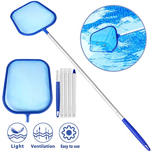 Kit per Piscina Asta Retino, Emooqi Leaf Skimmer retina Raccogli Foglie...