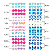 Carica l&#39;immagine nel visualizzatore di Gallery, Phogary 870pcs 12 fogli autoadesivi strass adesivo, multicolore Bling... - Ilgrandebazar