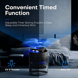 CONOPU Zanzariera Elettrica - Lampada Antizanzare da Interno, 6W Zanzariera Elettrica Giardino, Antizanzare Elettrico 365nm UV, Lampada Zanzare Esterno, Controllo Bionico Zanzariera, Nero