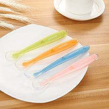 Carica l&#39;immagine nel visualizzatore di Gallery, Cucchiaino Svezzamento Set 4 Silicone Neonato Cucchiai Manico...
