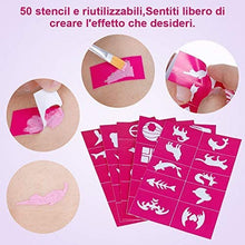 Carica l&#39;immagine nel visualizzatore di Gallery, Lictin Truccabimbi Kit,Face Paint,Kit per La Pittura del Viso per Bambini,24 Colori,50 Stencil,6 Pennelli Professionali