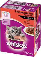 Carica l'immagine nel visualizzatore di Gallery, Whiskas - Confezione Multipla di Cibo per Gatti Giovani, 48 porzioni (4 x 12...