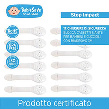 Carica l&#39;immagine nel visualizzatore di Gallery, [12 Pezzi] Bambino Chiusure di Sicurezza Armadio, Fascia Morbida 12p.chiusure