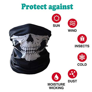 JAHEMU Maschera Teschio Skull Mask Cranio di Viso Senza Cucitura Tubo...