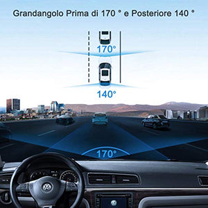 WiMiUS Dash Cam Doppia Telecamera per Auto Screen 10 Pollici Full HD 1080P...