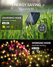 Carica l'immagine nel visualizzatore di Gallery, Cnkeeo Luci Solari Esterno, 4 Pezzi 8 LED Luci Solari da Giardino Esterno, 8 Modalità di Illuminazione, IP65 Impermeabili, Luce Esterno per la Decorazione del Percorso del Cortile, Bianco Caldo
