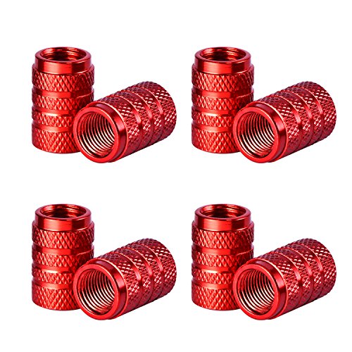 Coprivalvola Pneumatici Tappi Valvola in Alluminio Auto Antipolvere Red