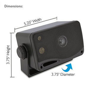Pyle - Altoparlante Impermeabile, 3,5 Pollici, 200 Watt, 3 STANDARD, Nero