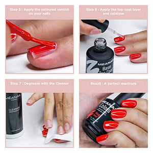 Kit Semipermanente Unghie Professionale  6 Smalti Primer Base Top Ruby