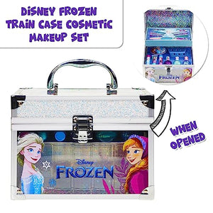 Disney Frozen - Townley Girl Il set per il trucco cosmetico Train Case include lucidalabbra, luccichio per gli occhi, pennelli, accessori per smalto e altro