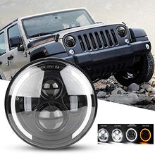 Carica l&#39;immagine nel visualizzatore di Gallery, Qiilu Lampada Frontale a LED da 7 Pollici 150W Halo Light, Auto e Moto...