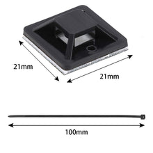 Carica l&#39;immagine nel visualizzatore di Gallery, Faburo 100pz Autoadesivo Clip Cavo Fermacavi Supporto, Nero+100pz Fascette... - Ilgrandebazar