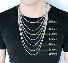 Carica l&#39;immagine nel visualizzatore di Gallery, Catena barbazzale in argento sterling 925 spessa 2 mm e lunga 40cm; 45cm;... - Ilgrandebazar