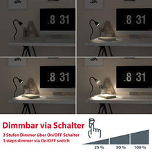 Carica l&#39;immagine nel visualizzatore di Gallery, Lampada LED da tavolo con morsetto dimmerabile su 3 livelli, include Nero