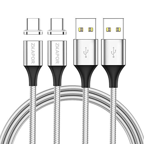 ZKAPOR Magnetico Cavo USB [2Pezzi, 1m] Connettore USB-C