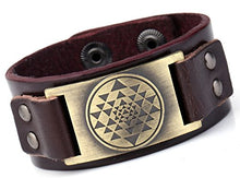 Carica l'immagine nel visualizzatore di Gallery, Sacred Geometry Mandala Sri Yantra Buddismo Braccialetto Antique Gold,brown