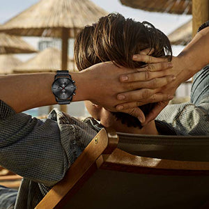 Orologi da uomo moda sport al quarzo analogico nero maglia acciaio... - Ilgrandebazar