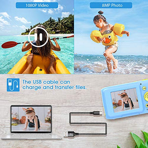 Fotocamera per Bambini Macchina Fotografica Subacquea Blu
