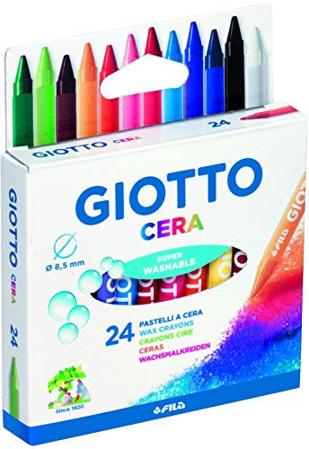 Giotto 282200 - Pastelli a Cera in Astuccio da 24 Colori - Ilgrandebazar