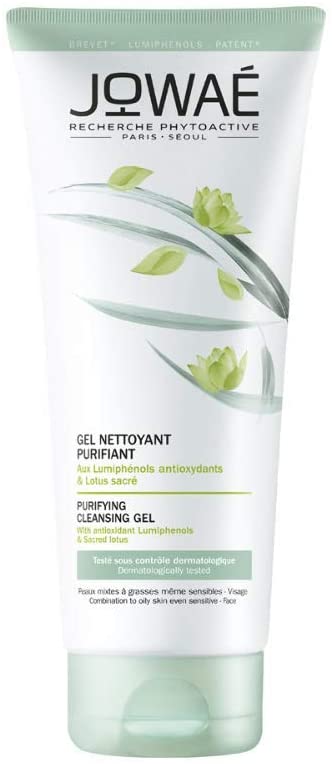 JOWAÉ Gel Viso Detergente Purificante a Risciacquo con Loto Sacro, per Pelle Mista e Grassa, anche Sensibile, Formato da 200 ml