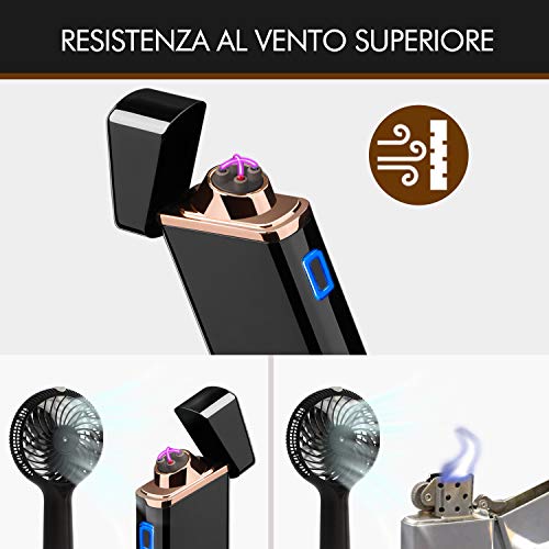 Accendino elettrico Arc Accendino Plasma ricaricabile USB antivento senza  fiamma con indicatore di batteria LED (Eagle) : : Casa e cucina