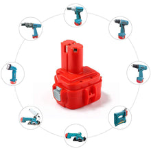 Carica l&#39;immagine nel visualizzatore di Gallery, Powayup 12V 3.0Ah 1220 NI-MH Sostituzione per Makita batteria 3.0Ah, Rosso