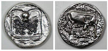 Carica l&#39;immagine nel visualizzatore di Gallery, Monete Antiche Greche placcate Argento - Riproduzione Tetradrammi - SET 5...
