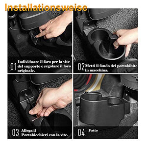 ISSYZONE Portabevande per Fortwo 450/451 1998-2015 Porta Bicchieri Bevande...