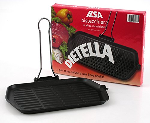 Ilsa Dietella Bistecchiera, in Ghisa, Antracite, 36 x 23 cm 36 x 23