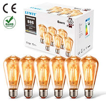Carica l&#39;immagine nel visualizzatore di Gallery, Lampadine di Filamento a LED, LVWIT ST64 E27 8W 2700K-6 Pezzi (Marrone)