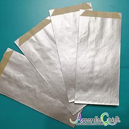 30 pezzi Sacchetti carta kraft Argento, confettata, 8x15 centimetri, bustine... - Ilgrandebazar